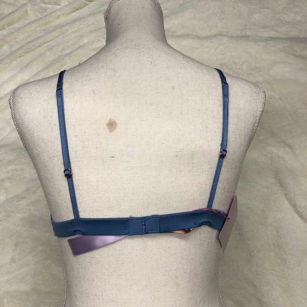 NWT fenty savage blue lace bralette sheer embroidered mesh floral embroidery - Picture 4 of 10